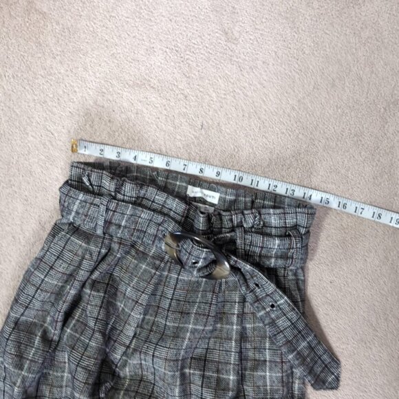 Revolve Native Youth Plaid Academia High Rise Belted Papebag Trouser Pants S - Picture 6 of 8